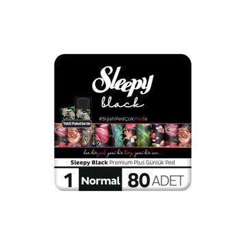 Sleepy Black Premium Plus 80 Adet Normal Günlük Ped