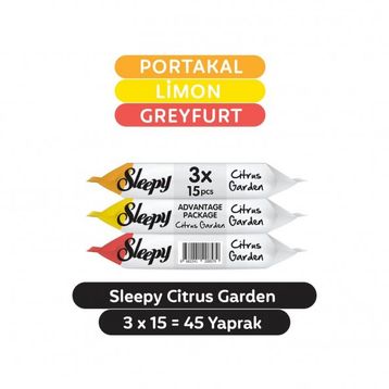 Sleepy Citrus Garden 3x15 45 Yaprak Cep Mendili