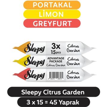 Sleepy Citrus Garden 3x15 45 Yaprak Cep Mendili