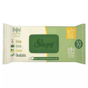 Sleepy Doğal Organik Pamuklu 50 Yaprak Islak Mendil
