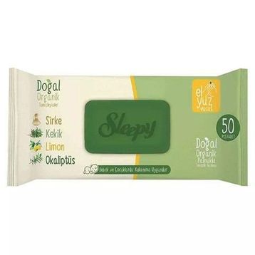 Sleepy Doğal Organik Pamuklu 50 Yaprak Islak Mendil