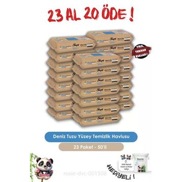 Sleepy Easy 50 Yaprak Clean Bio Çözünür Deniz Tuzu ve Deniz Yosunu Yüzey Temizlik Havlusu