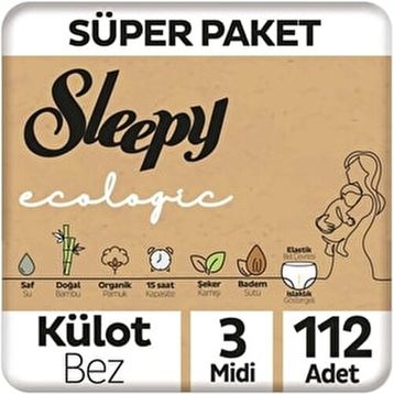 Sleepy Ecologic No:3 Midi 112 Adet Külot Bebek Bezi