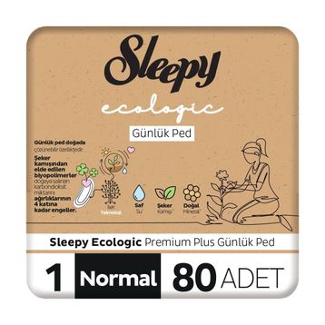 Sleepy Ecologic Premium Plus 80 Adet Normal Günlük Ped