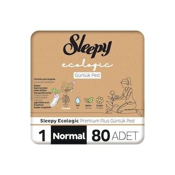 Sleepy Ecologic Premium Plus 80 Adet Normal Günlük Ped