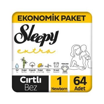 Sleepy Extra No:1 Yenidoğan 64 Adet Bebek Bezi