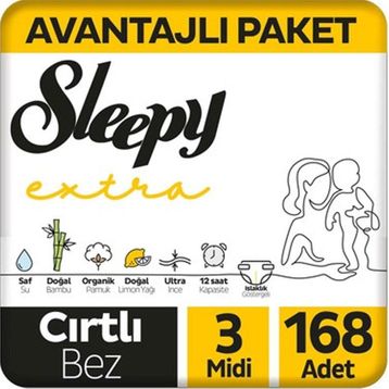 Sleepy Extra No:3 Midi 168 Adet Bebek Bezi