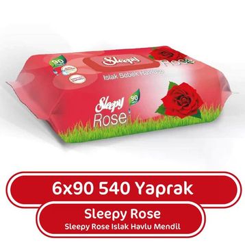 Sleepy Gül Kokulu 6x90 540 Yaprak Islak Havlu Mendil