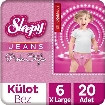 Sleepy Jeans Pink Style No:6 XLarge 20 Adet Külot Bebek Bezi