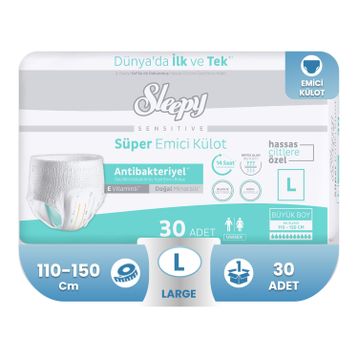 Sleepy Large Beden 30 Adet Süper Emici Külot Yetişkin Hasta Bezi