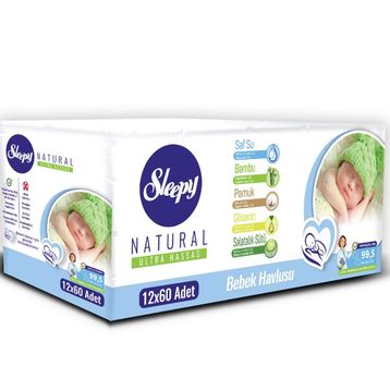 Sleepy Natural 12x60 Bebek Havlusu
