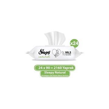 Sleepy Natural 90 Yaprak Yenidoğan Islak Bebek Bakım Havlusu