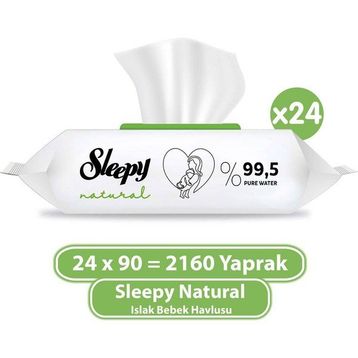 Sleepy Natural 90 Yaprak Yenidoğan Islak Bebek Bakım Havlusu