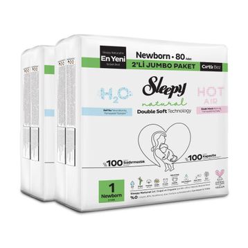 Sleepy Natural Double Soft No:1 Yenidoğan 160 Adet Bebek Bezi