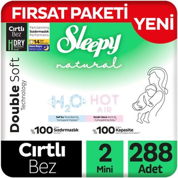 Sleepy Natural Double Soft No:2 Mini 288 Adet Bebek Bezi