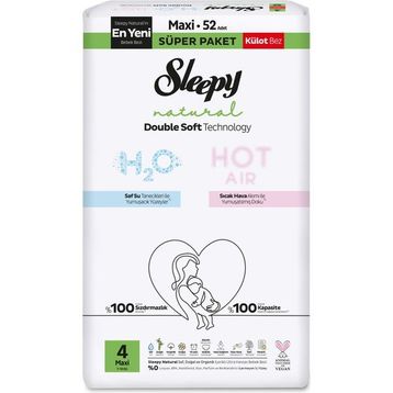 Sleepy Natural Double Soft No:4 Maxi 52 Adet Külot Bebek Bezi