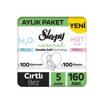 Sleepy Natural Double Soft No:5 Junior 160 Adet Bebek Bezi