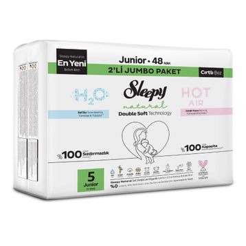 Sleepy Natural Double Soft No:5 Junior 48 Adet Bebek Bezi