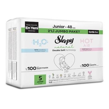 Sleepy Natural Double Soft No:5 Junior 48 Adet Bebek Bezi