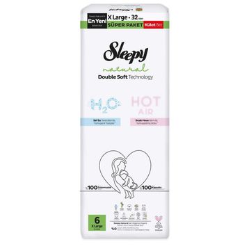 Sleepy Natural Double Soft No:6 XLarge 32 Adet Külot Bebek Bezi