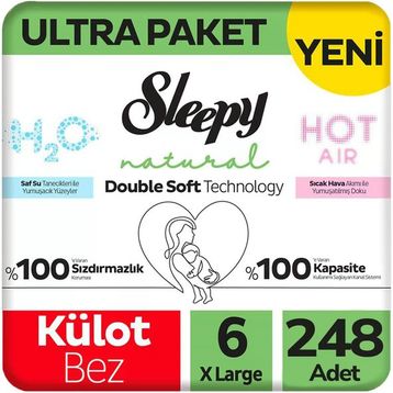 Sleepy Natural Double Soft No:6 XLarge Külot Bebek Bezi