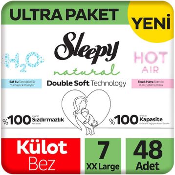 Sleepy Natural Double Soft No:7 XXLarge Külot Bebek Bezi