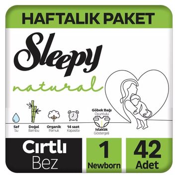 Sleepy Natural No:1 Yenidoğan 42 Adet Bebek Bezi