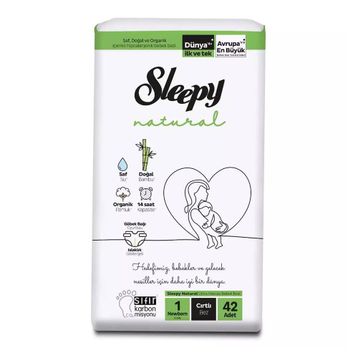 Sleepy Natural No:1 Yenidoğan 42 Adet Bebek Bezi