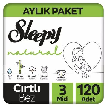 Sleepy Natural No:3 Midi 120 Adet Bebek Bezi