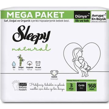 Sleepy Natural No:3 Midi 168 Adet Bebek Bezi