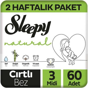 Sleepy Natural No:3 Midi 60 Adet Bebek Bezi