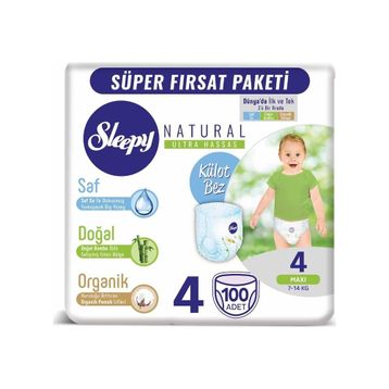 Sleepy Natural No:4 Maxi 100 Adet Külot Bebek Bezi