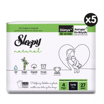 Sleepy Natural No:4 Maxi 135 Adet Bebek Bezi