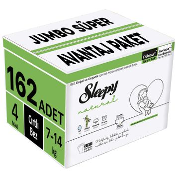 Sleepy Natural No:4 Maxi 162 Adet Bebek Bezi