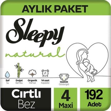 Sleepy Natural No:4 Maxi 192 Adet Bebek Bezi