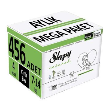 Sleepy Natural No:4 Maxi 456 Adet Bebek Bezi