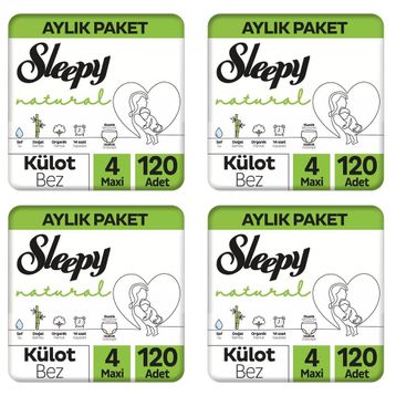 Sleepy Natural No:4 Maxi 480 Adet Külot Bebek Bezi