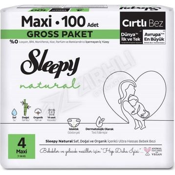 Sleepy Natural No:4 Maxi 500 Adet Bebek Bezi