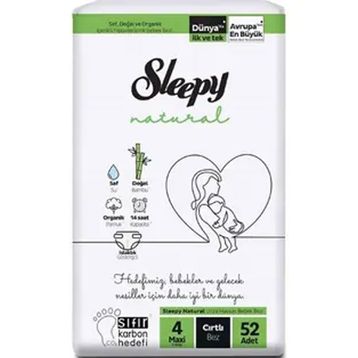 Sleepy Natural No:4 Maxi 52 Adet Bebek Bezi