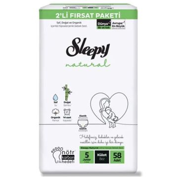 Sleepy Natural No:5 Junior 58 Adet Külot Bebek Bezi