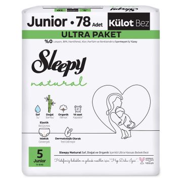 Sleepy Natural No:5 Junior 78 Adet Külot Bebek Bezi