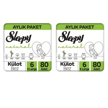 Sleepy Natural No:6 XLarge 160 Adet Külot Bebek Bezi