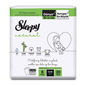 Sleepy Natural No:6 XLarge 20 Adet Bebek Bezi