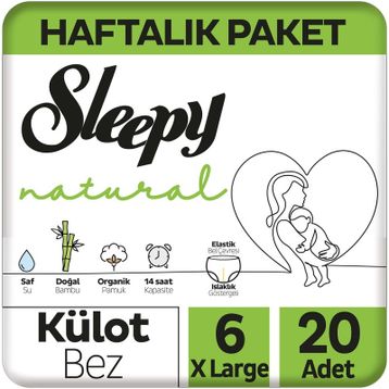 Sleepy Natural No:6 XLarge 20 Adet Külot Bebek Bezi