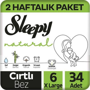 Sleepy Natural No:6 XLarge 34 Adet Bebek Bezi