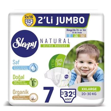 Sleepy Natural No:7 XXLarge 32 Adet Bebek Bezi