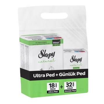 Sleepy Natural Ultra Gece 18 Adet Ped ve Uzun 2x32 Adet Günlük Ped