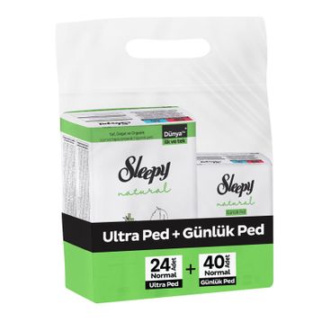 Sleepy Natural Ultra Normal 24 Adet Ped ve Uzun 2x40 Adet Günlük Ped