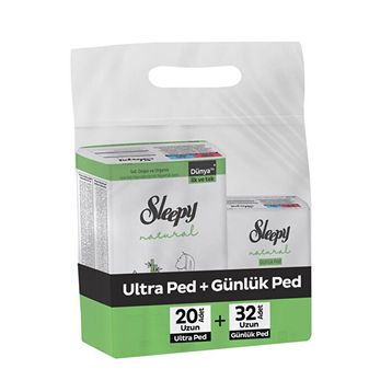 Sleepy Natural Ultra Uzun 20 Adet Ped ve Uzun 4x32 Adet Günlük Ped