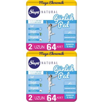 Sleepy Natural Uzun 2x64 Adet Günlük Ped